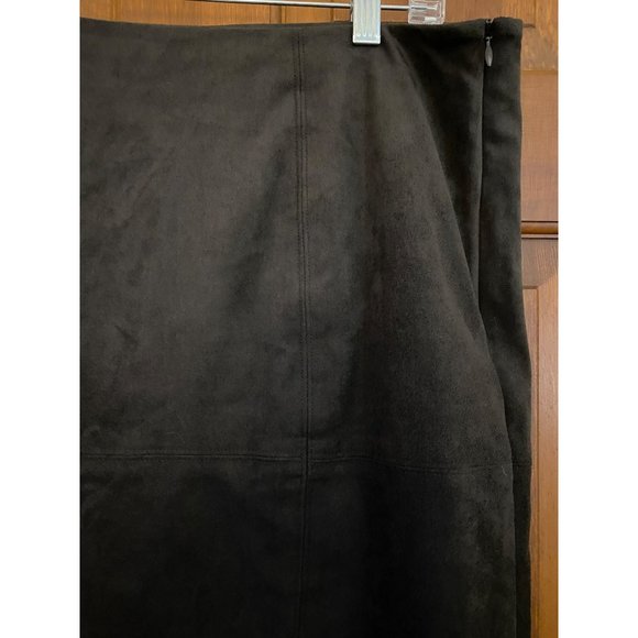 J. Jill Skirt‎ Womens Size 12 Espresso Soft Side Zip Knee Length Classic Luxury - Picture 2 of 16